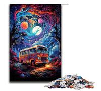 Colorful Psychedelic Galaxy Bus 1000 Piece Jigsaw Puzzles for Adults Jigsaw for Gifts Best Gift Suitable for And Teenager 14 And Up 1000 PCS(75x50cm)