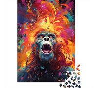 Colorful Psychedelic Galaxy Orangutan 500 Pieces Puzzles for Adults, Jigsaw Puzzles 500 Pieces, DIY Puzzle Toy As Birthday Gifts 500pcs (52x38cm)