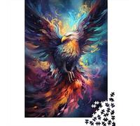 Colorful Psychedelic Galaxy Phoenix Puzzle Creative Games Premium Cardboard Jigsaw Puzzle for Women Men Birthday Present 1000pcs (75x50cm)