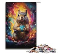 Colorful Psychedelic Galaxy Squirrel 1000 Piece Jigsaw Puzzles for Adults Jigsaw for Gifts Best Gift Suitable for And Teenager 14 And Up 1000 PCS(38x26cm)