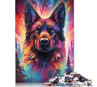 Colorful Psychedelic German Shepherd Dog942 Puzzle Premium 100% Recycled Board Paper Rectangular Jigsaw Puzzle for Boy Or Girl 1000pcs (38x26cm)
