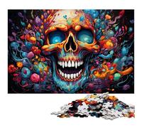 Colorful Psychedelic Graffiti Skull Art JigsawPuzzle 1000 Pieces for Adults Jigsaw Puzzles Perfect for Teenagers & Collectors, Ideal Home Decor & Travel Gift 50x75CM/19.68x29.52inch