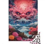 Colorful Psychedelic Japanese Scenery4 Puzzle Fun Activity for at Home Premium Cardboard Jigsaw Puzzle for Adults Teen 1000pcs (75x50cm)