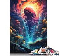 Colorful Psychedelic Jellyfish 500 Piece Jigsaw Puzzle for Adults Family Game Teens Jigsaw Puzzle 500pcs (52x38cm)