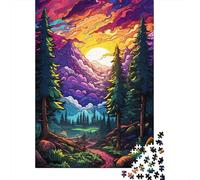 Colorful Psychedelic Jungle Jigsaw Puzzle, Wooden Puzzles 500 Piece Jigsaw Intellectual Toys, Challenging Adult And Teen Casual Jigsaw Puzzle 500pcs (52x38cm)