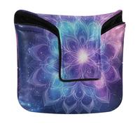 Colorful Psychedelic Mandala Golf Putter Covers Magnetic Closure Putter Headcovers for Mallet Square Waterproof PU Leather