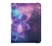 Colorful Psychedelic Mandala Leather decorative waterproof passport holder Wallet Combo Badge ID Vaccine Card Holder Wallet Ultra Slim, colorful psychedelic mandala, One Size