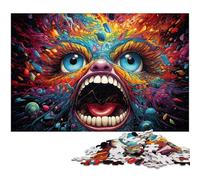 Colorful Psychedelic Miracles Happen Jigsaw 1000 Piece Jigsaw Puzzle for Adults Educational Game Challenge Toy Secret Santa Gifts 1000 PCS(75x50cm)