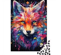 Colorful Psychedelic Neon Fox 1000 Pieces Jigsaw Puzzles for Adults | Puzzles 1000 Piece for Adults Teens Puzzle | Puzzles | Gifts 1000pcs (75x50cm)