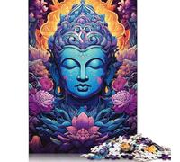 Colorful Psychedelic of A Buddha Puzzle Premium 100% Recycled Board Paper Rectangular Jigsaw Puzzle for Boy Or Girl 1000pcs (38x26cm)