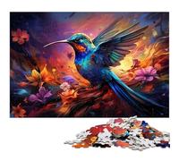 Colorful Psychedelic Painting of Hummingbirds Jigsaw 1000 Piece Jigsaw Puzzle for Adults Educational Game Challenge Toy Secret Santa Gifts 1000 PCS(38x26cm)