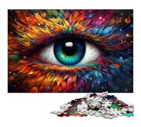 Colorful Psychedelic Phoenix Eyes 1000 Piece Jigsaw Puzzles for Adults Puzzles for Adults Brain Challenge Gift, Educational Activity for Teenagers 26X38CM/10.23x14.96inch
