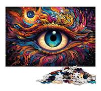 Colorful Psychedelic Phoenix Eyes JigsawPuzzle 1000 Pieces for Adults Challenging Puzzles Brain Teaser, Adult Game, Family Interactive Activity 50x75CM/19.68x29.52inch