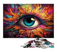 Colorful Psychedelic Phoenix Eyes JigsawPuzzle 1000 Pieces for Adults Jigsaw Puzzles Perfect for Teenagers & Collectors, Ideal Home Decor & Travel Gift 26X38CM/10.23x14.96inch