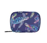 Colorful Psychedelic Sea Turtle Medicine Bag Organizer with Removable Compartments Practical Travel Organizer for Bag