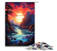 Colorful Psychedelic Seaside Paradise Wooden Jigsaw Puzzle for Adults Wooden Jigsaw Puzzle 1000 Pieces Creative Gift for Teens And Adults