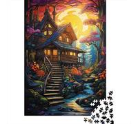 Colorful Psychedelic Summer House 500 Pieces Jigsaw Puzzles for Adults | Puzzles 500 Piece for Adults Teens Puzzle | Puzzles | Gifts 500pcs (52x38cm)