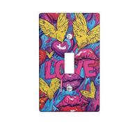 Colorful Psychedelic Switch Cover Plates Love Wings for Wall Accent Wall Decor Thermoplastic Wall Plates Standard Size