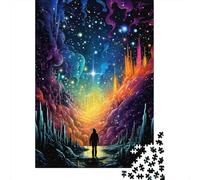 Colorful Psychedelic Walking Among The Stars Puzzle Relax Challenge Toy Premium Cardboard Jigsaw Puzzle for Adult Children 1000pcs (38x26cm)