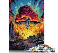 Colorful Psychedelic War Planes Puzzle Challenging And Brainteasing 100% Recycled Cardboard Jigsaw Puzzle for Adult Children 1000pcs (75x50cm)