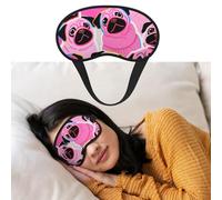 Colorful Pugs Dogs Eye Masks for Sleep Soft Comfort Sleep Masks with Elastic Strap Adjustable Blackout Eye Shade Covers for Women Men Travel/Sleeping