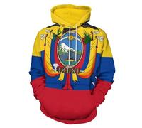 Colorful Pullover Hoody Hooded Ecuador national flag Top Hoodie for Mens and Ladies Classic Pullover Hooded Sweatshirts,Yellow,XL
