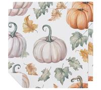 Colorful Pumpkin Cloth Napkins 2 Pack Fall Maple Leaf Reusable Dinner Table Napkins for Home Hotel Restaurant Weddings Party