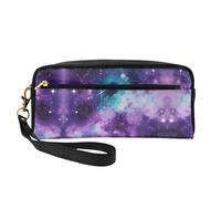 Colorful Purple-Blue Galaxy Small Cosmetic Bag,Portable Cute Travel Makeup Bag for Women Makeup Brush Organizer Pouch