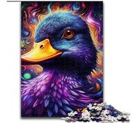 Colorful Purple Duck 1000 Pieces Puzzle Gifts Wooden Jigsaw Puzzles for Adults for Home Decor & Holiday Fun size : 50x75cm
