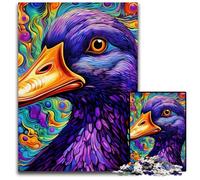 Colorful Purple Duck 1000Pc Adults Jigsaw Puzzle cardboard Puzzles Challenging Brain Teaser for Teenagers, Family Game Night Fun 26X38CM/10.23x14.96inch