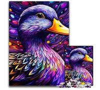 Colorful Purple Duck Adult Jigsaw Puzzles 1000 Pieces cardboard Puzzles Brain Teaser Game for Teenagers, Perfect 26X38CM/10.23x14.96inch