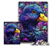 Colorful Purple Duck Jigsaw Puzzles 1000 Pieces for Adults Puzzles for Adults Family Activity, DIY Home Decor, Size 26x38cm