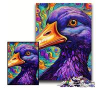 Colorful Purple Duck Jigsaw Puzzles for Adults, 1000 Piece Impossible Jigsaw Puzzles for Adults DIY Art Decor, Size 50x75cm