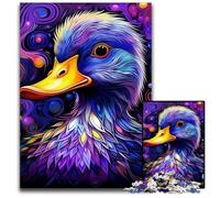 Colorful Purple Duck Jigsaw Puzzles for Adults 1000 Piece Wooden Jigsaw Puzzles Challenging Brain Teaser for Teenagers, Family Game Night Fun 50x75CM/19.68x29.52inch