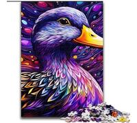 Colorful Purple Duck Puzzle 1000 Pieces Jigsaw Wooden Jigsaw Puzzles for Adults Interactive Family Game, DIY Home Decor Brain Challenge Gift 50x75cm