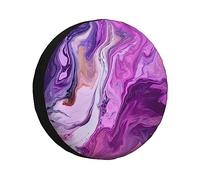 Colorful Purple Marble Spare Tire Cover Waterproof Dustproof Car Wheel Protectors Portable Spare Tire Cover Universal Fit for RV