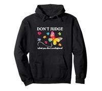 Colorful Puzzles And Butterfly Autism Awareness Pullover Hoodie