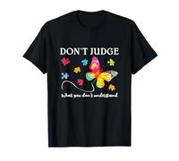 Colorful Puzzles and Butterfly Autism Awareness T-Shirt