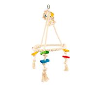 Colorful pyramid bird toy with cubes and rope Duvoplus