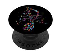 Colorful Quaver Shaped Musical Symbols Music Theory Lover PopSockets PopGrip: Swappable Grip for Phones & Tablets