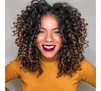 Colorful Queen Gogo Curl Crochet Hair Extensions for Women 12 Inch Curly Crochet Crochet Curly 7 Bundles Ombre Brown Deep Wave Braided Hair Extensions (1