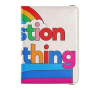 Colorful Question Everything Leather decorative passport book holder Travel Documents Organizer Protector Document Organizer Holder Accessories Ultra Slim, colorful question everything, One Size