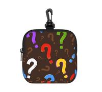 Colorful Question Mark, Coin Purse Square Zipper Storage Bag, Change Pouch with Lobster Buckle Clasp Buckle, Change Purse