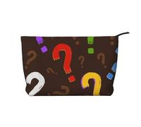Colorful Question Mark, Cosmetic Bag Corduroy Makeup Bag Portable Travel Toiletry Bag
