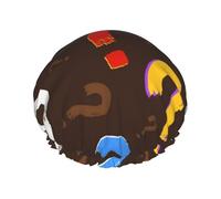 Colorful Question Mark,Shower Cap Nightcap Double Layer Waterproof Elastic Bath Cap Reusable Hair Cap