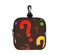 Colorful Question Mark, Square Zipper Storage Bag, Neoprene Coin Purse, Small Wallets, Change Pouch, Change Purse