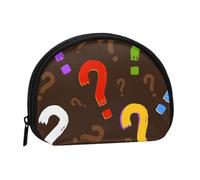 Colorful Question Mark, Women's Storage Bag Shell Makeup Bag Small Coin Purse Shell Change Pouch
