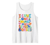 Colorful Quirky I Love One Man and Several Horses Cute Tank Top