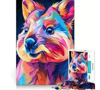 Colorful Quokka Portrait 1000 Piece Jigsaws for Adults Puzzle Reason Skill, Rich Detail, Happy Challenge, Perfect Art (38x26cm)