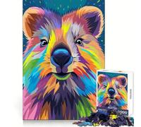 Colorful Quokka Portrait Puzzle for Adults 1000 Pieces Mental Skill, Fine Cut, Enjoyable Challenge, (50x75cm)